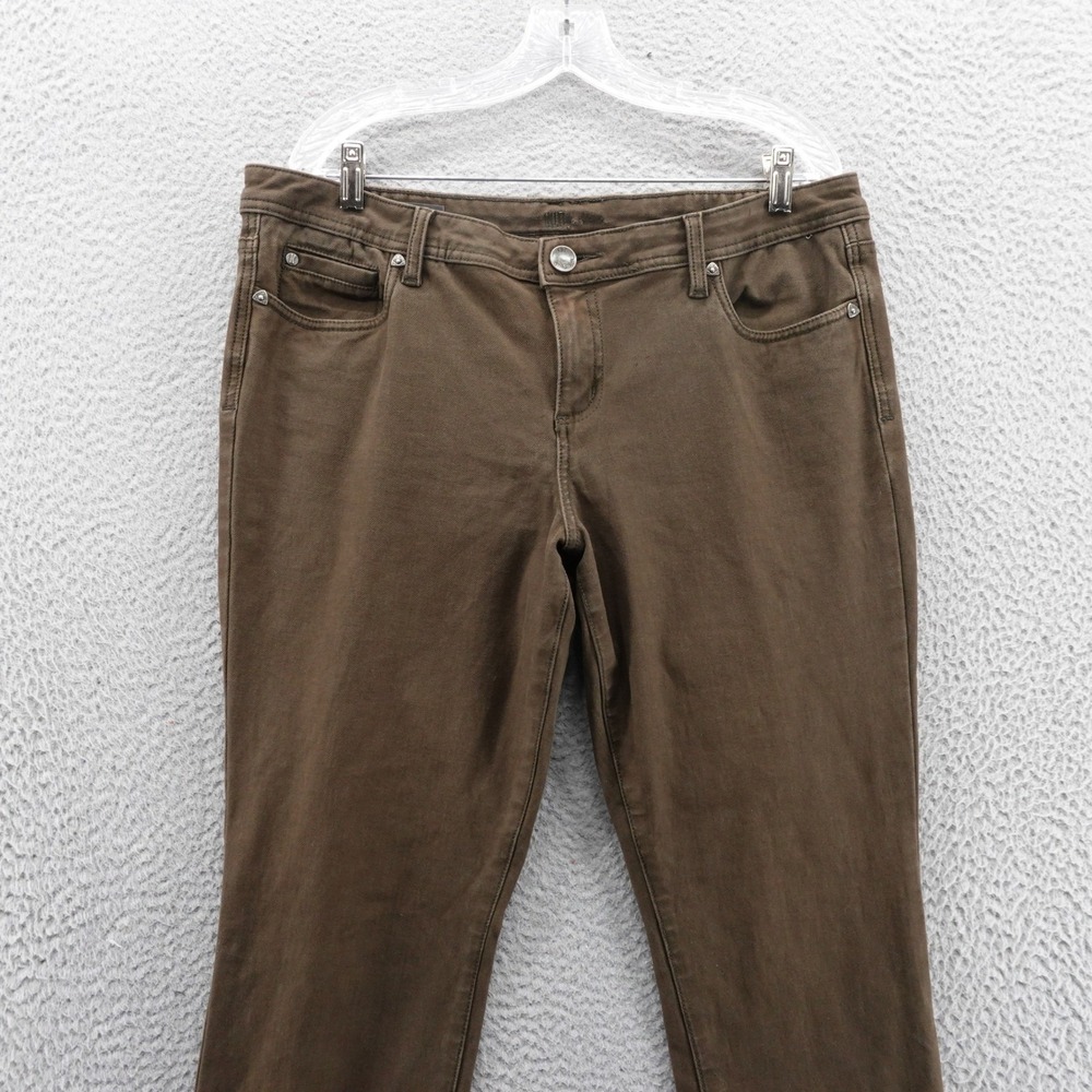 Kut from the Kloth Mia Toothpick Skinny Brown Stretch Pants Womens 16 Mid Rise